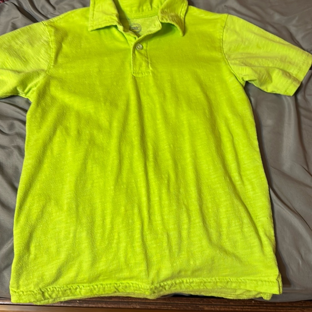 Boys solid lime gre polo